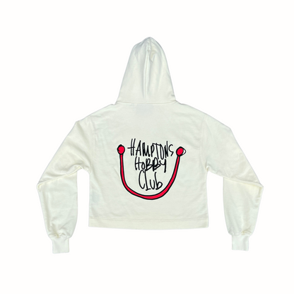 Cream Cropped Hobby Club Hoodie