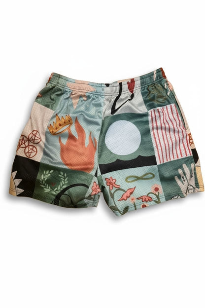 The Elements Patchwork Mesh Short