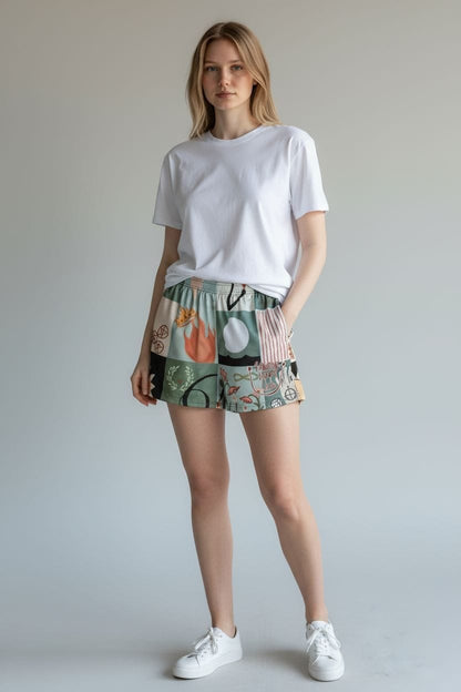 The Elements Patchwork Mesh Short